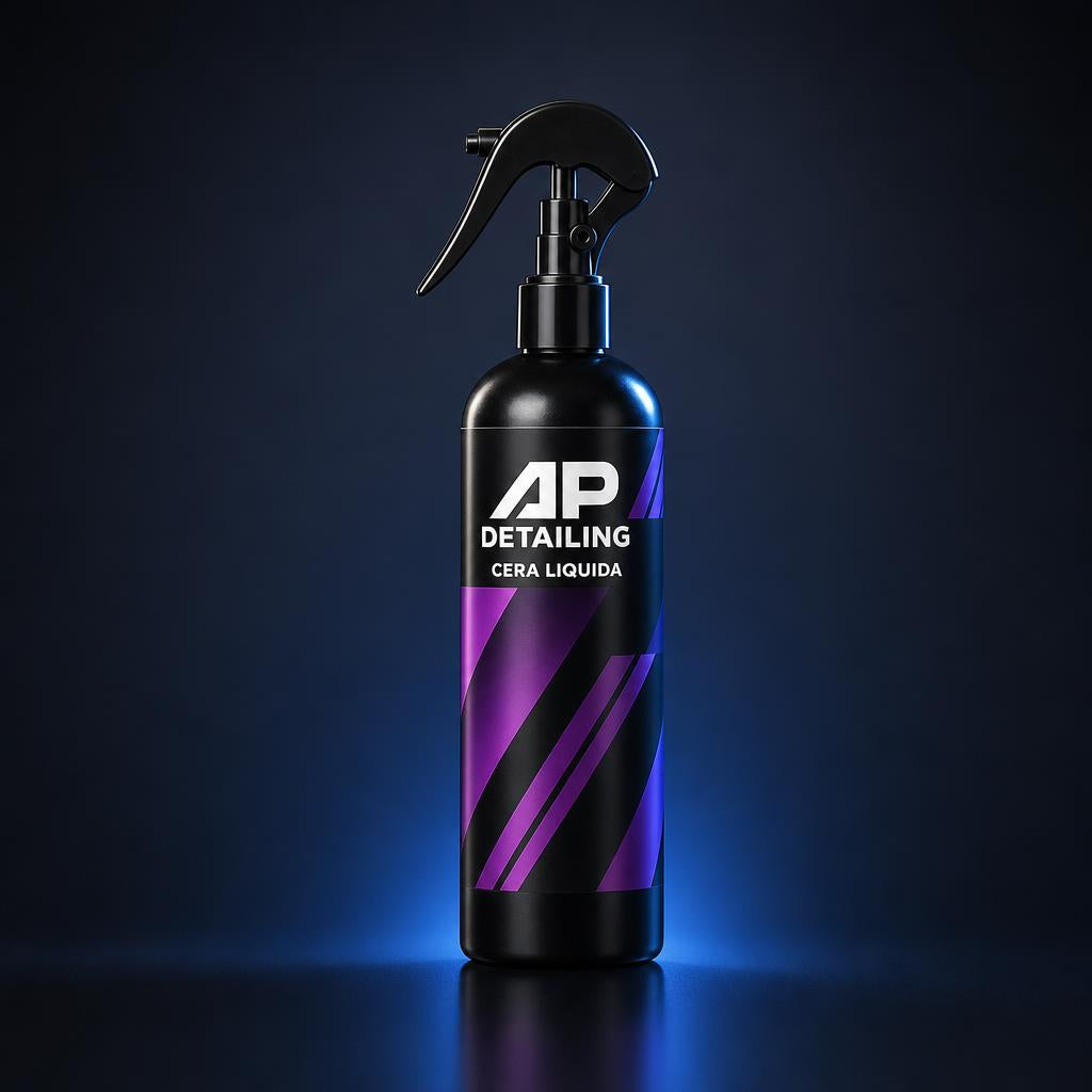 AP Detailing Cire liquide, bouteille violette et noire, vue de face
